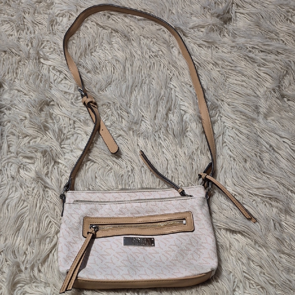 Jones New York Cream and Tan Crossbody Bag
